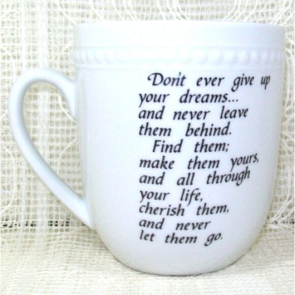 Ceramic Coffee Mug With Pink Flower and Inspirational Verse, Handmade Coffee Cup - Picture 2 of 5